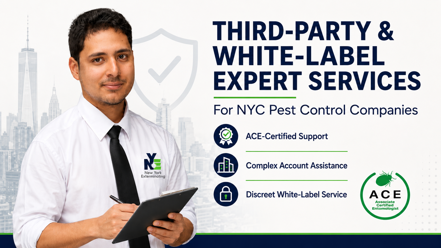 ACE-certified third-party and white-label pest control expert services in NYC for pest control companies