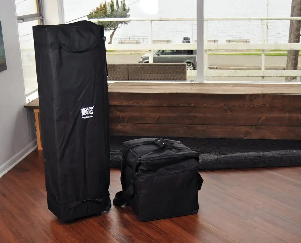 ZappBug Room heat chamber packed in its two carry bags